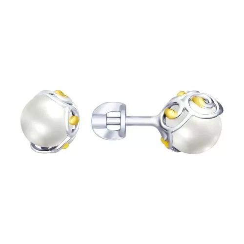 Серьги из серебра с жемчугом