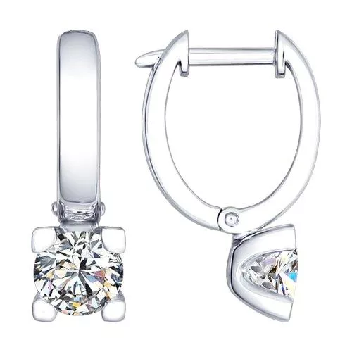 Серьги из серебра со Swarovski Zirconia