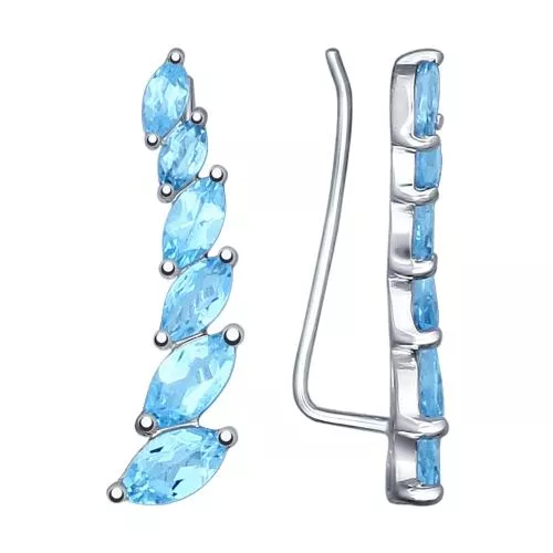 Серьги из серебра с топазами