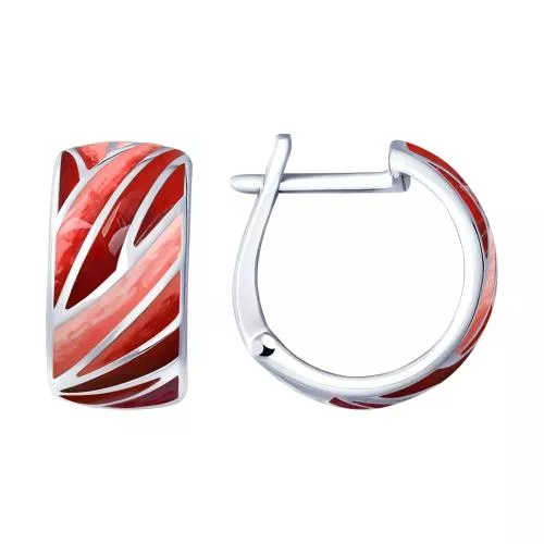 Серьги из серебра с эмалью