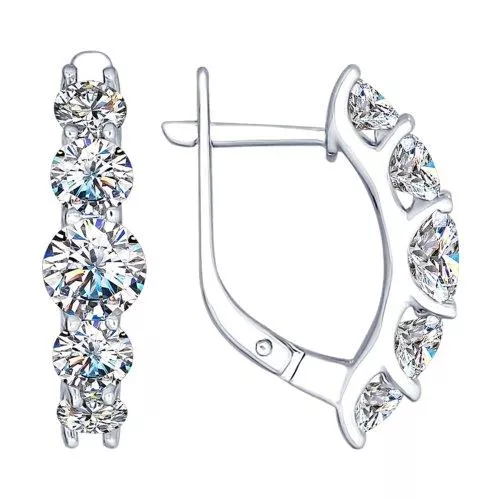 Серьги из серебра со Swarovski Zirconia