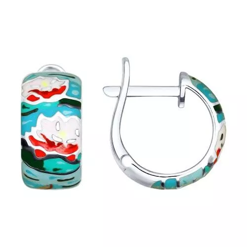 Cерьги из серебра с эмалью