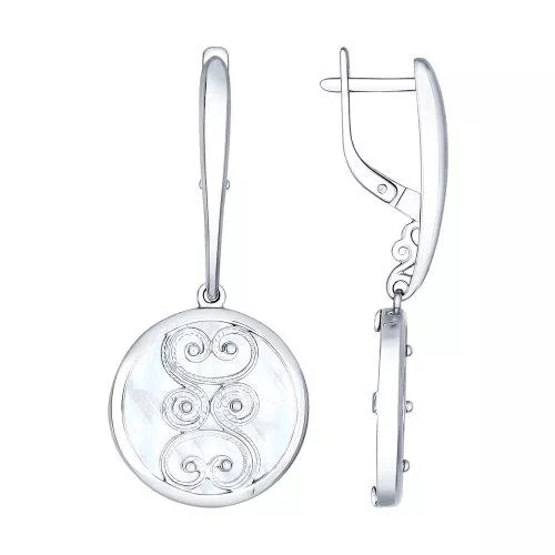 Серьги из серебра с перламутром