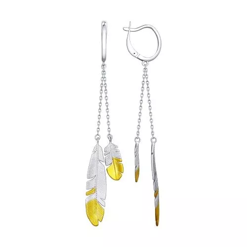 Серьги из золочёного серебра