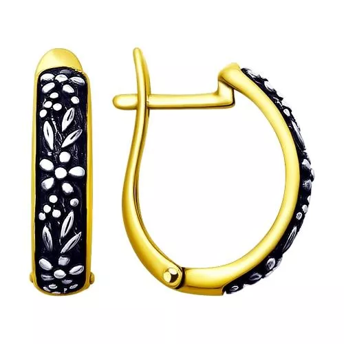 Серьги из золочёного серебра