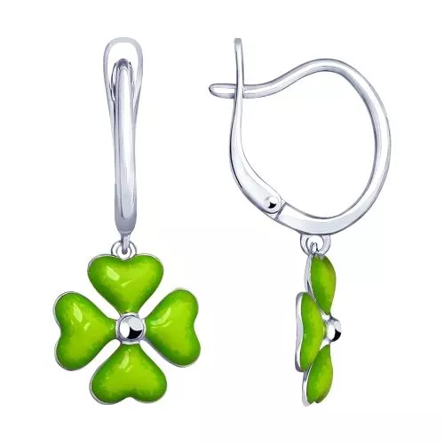 Серьги из серебра с эмалью