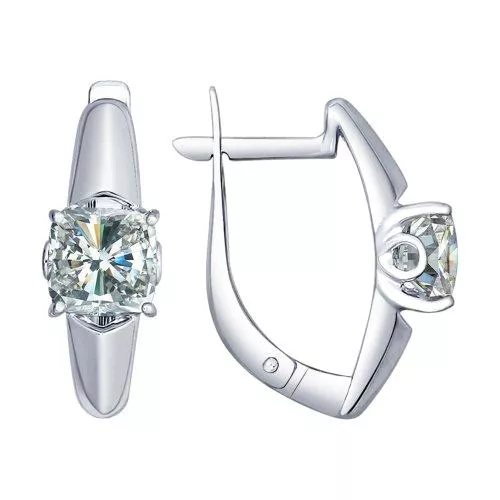 Серьги из серебра со Swarovski Zirconia