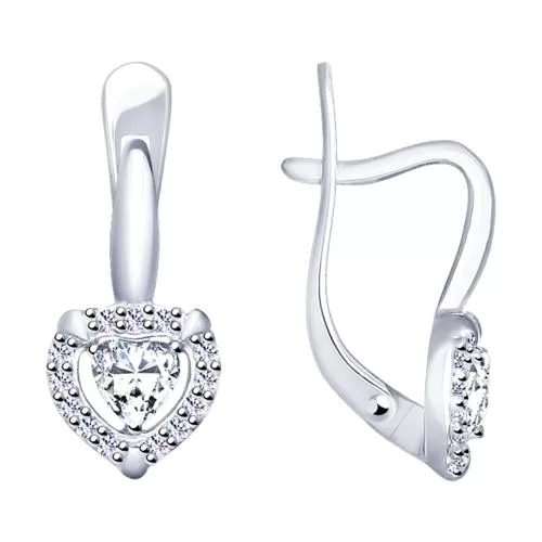 Серьги из серебра со Swarovski Zirconia