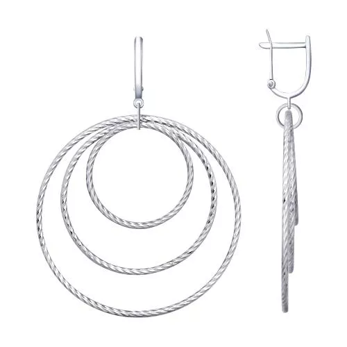 Серьги из серебра с алмазной гранью