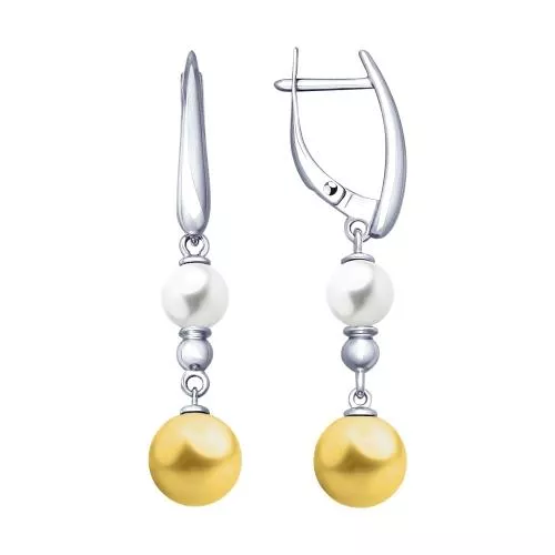 Серьги из серебра с жемчугом Swarovski
