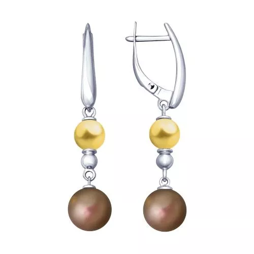 Серьги из серебра с жемчугом Swarovski