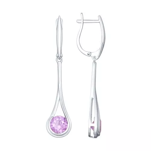 Серьги из серебра с аметистами