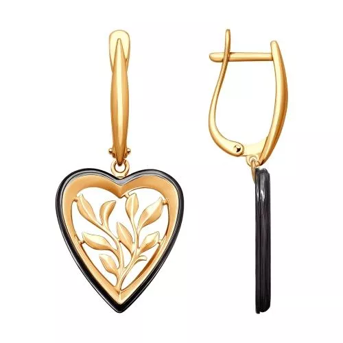 Серьги из золочёного серебра