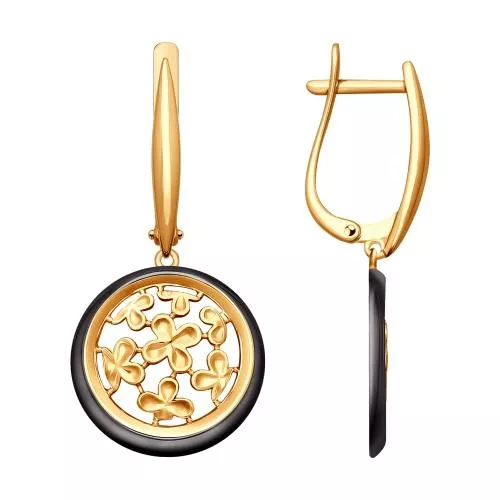 Серьги из золочёного серебра