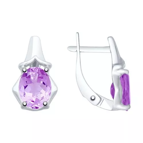 Серебряные серьги с аметистами
