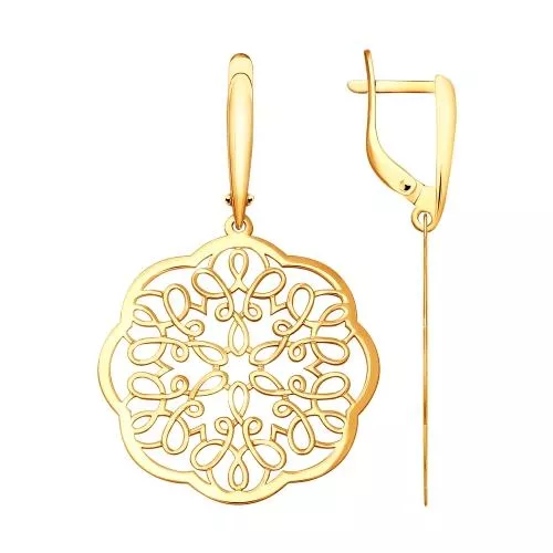 Серьги из золочёного серебра