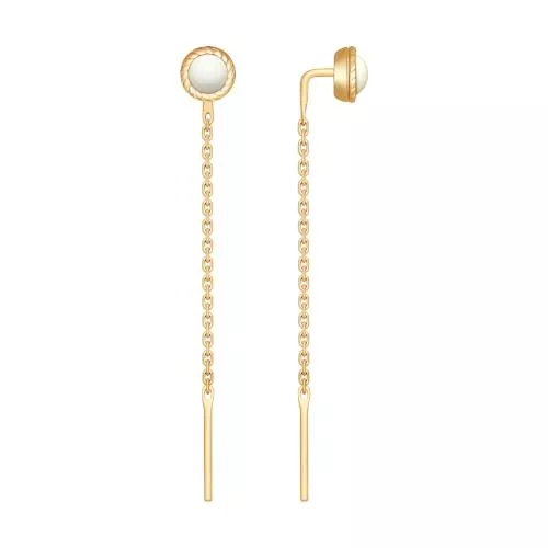 Серьги из золочёного серебра с эмалью