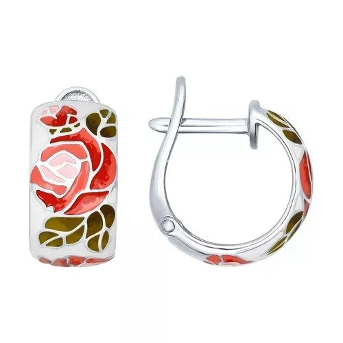Серьги из серебра с эмалью