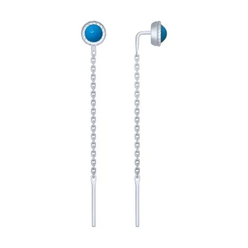 Серьги из серебра с эмалью