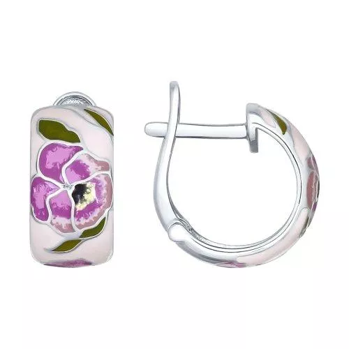 Серьги из серебра с эмалью