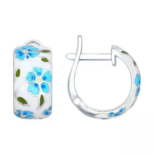 Серьги из серебра с эмалью