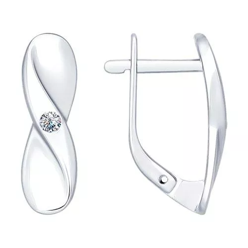 Серьги из серебра с бриллиантами