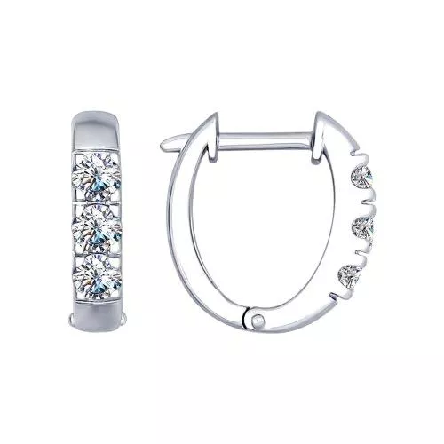 Серьги из серебра со Swarovski Zirconia