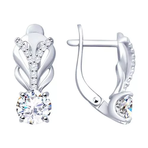 Серьги из серебра со Swarovski Zirconia
