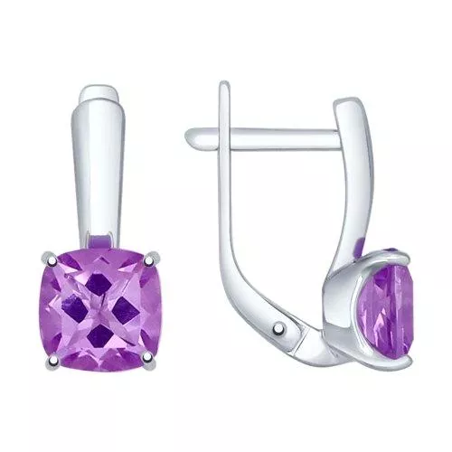 Серьги из серебра с аметистами