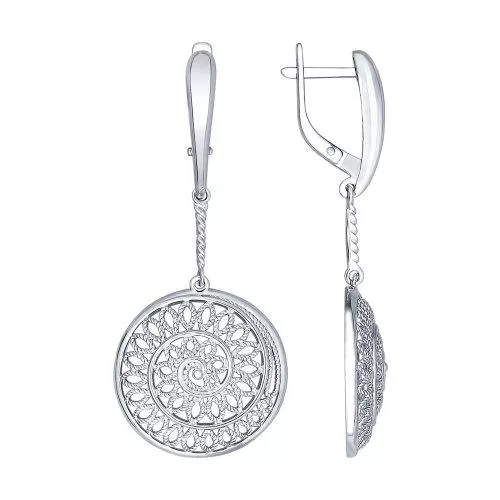 Серьги длинные из серебра