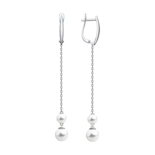 Серьги из серебра с жемчугом и жемчугом Swarovski
