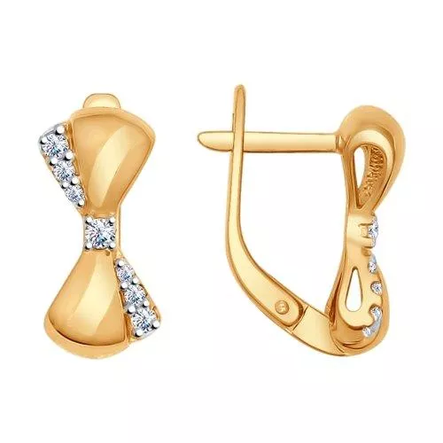 Позолоченые серьги с бантиком