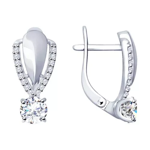 Серьги из серебра со Swarovski Zirconia