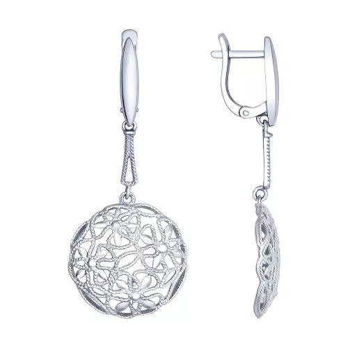 Серьги длинные из серебра