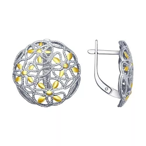 Серьги из серебра с золочением