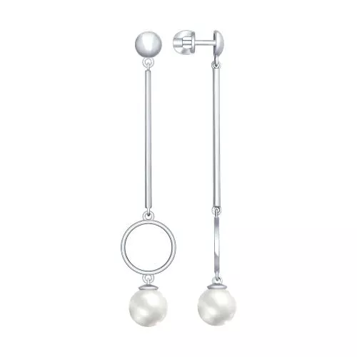 Серьги из серебра с жемчугом