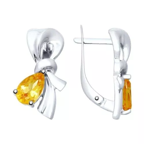 Серьги из серебра с цитринами