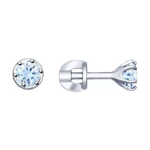 Серьги из серебра с фианитами