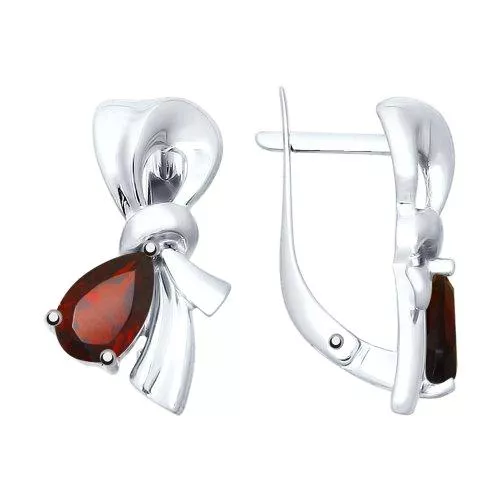 Серьги из серебра с гранатами