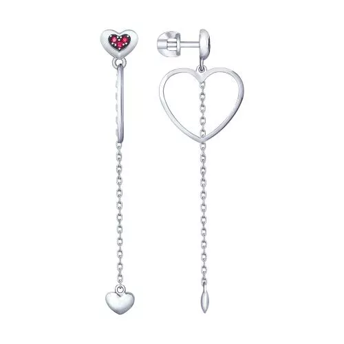 Серьги из серебра с фианитами