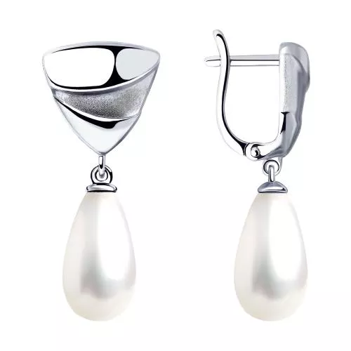 Серьги из серебра с жемчугом Swarovski
