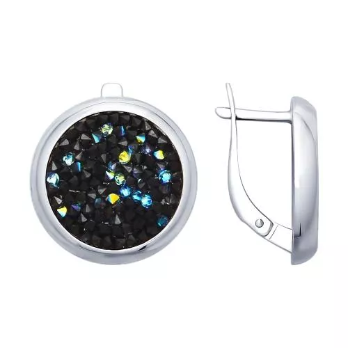 Серебряные серьги с кристаллами Swarovski