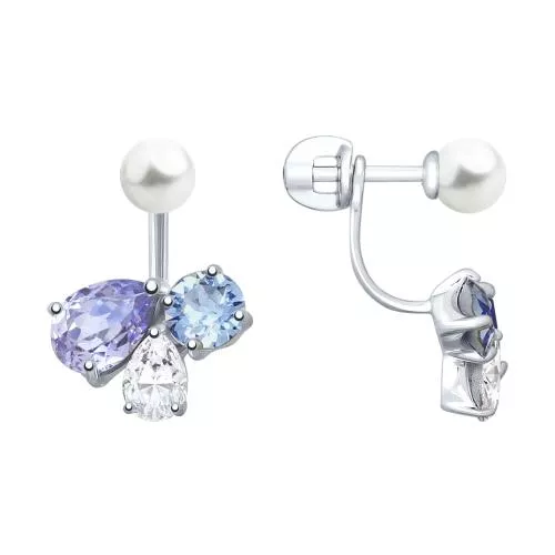 Серьги-джекеты с кристаллами Swarovski