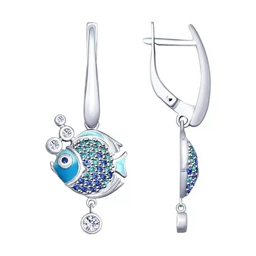 Серьги из серебра «Рыбки»