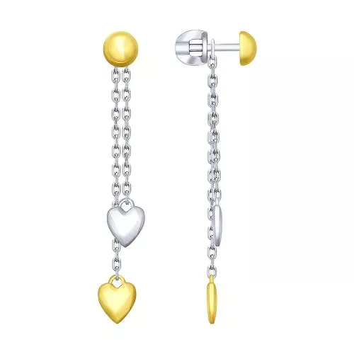 Серьги из серебра с золочением