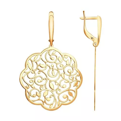 Серьги из золочёного серебра