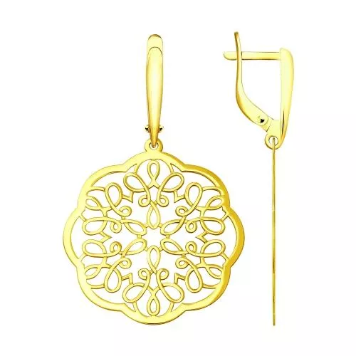 Серьги из золочёного серебра