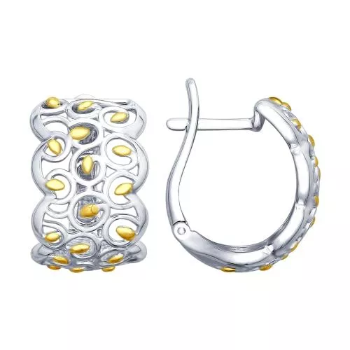 Серьги из серебра с золочением