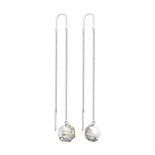 Серьги из серебра с жемчугом