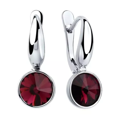 Серьги из серебра с кристаллами Swarovski